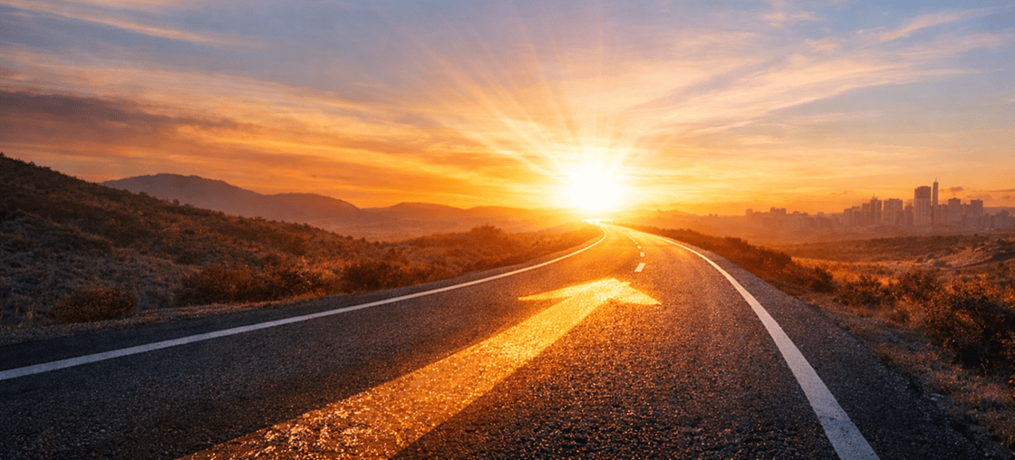 Golden Road to the City at Dawn-1