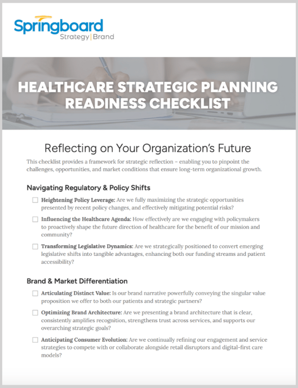 Healthcare Strategic Planning Readiness Checklist Cover